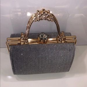 Silver multicolored glitter mini bag